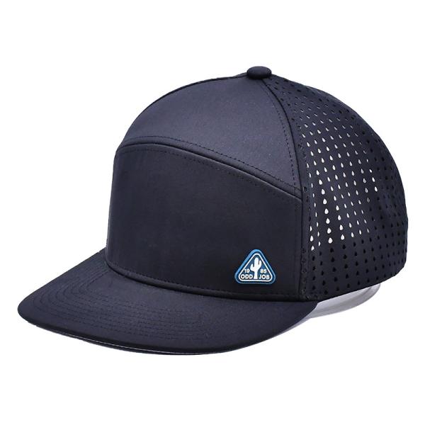 Noir 6 Panneau Trucker Chapeau Snapback Construction structurée Logo de patch en