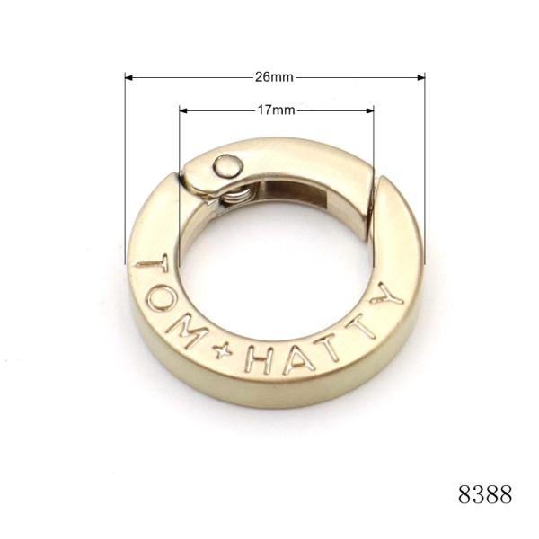 OEM ODM O Spring Ring Gold Round Carabiner Key Ring For Bag Handbag