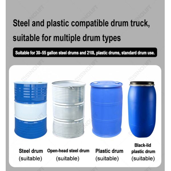 DTF450S Stainless Steel Hydraulic Drum Truck