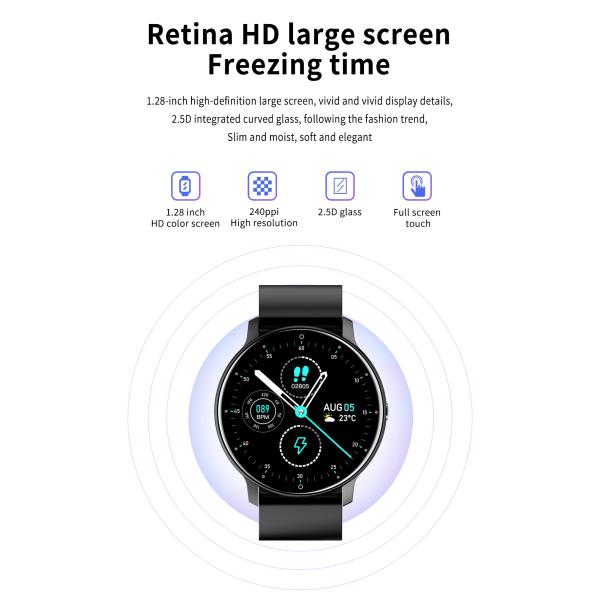 контроль сна тренировки Smartwatch касания 1.28inch IPS 240*240 полный