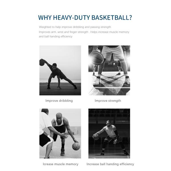 Basketball Standard Size 7 Heavy Weight Balls Improve Strength Dribble Basketball Trainer