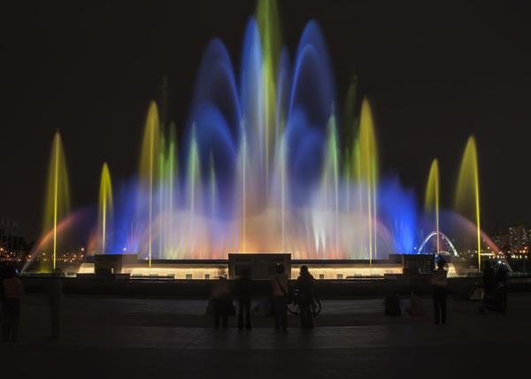 High Spray Color Changing Led Fountain , Big Water Fountain Project 380V