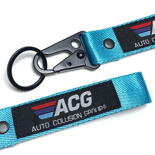 Custom logo silkscreen printed polyester lanyard neck straps perfect for keychains.
