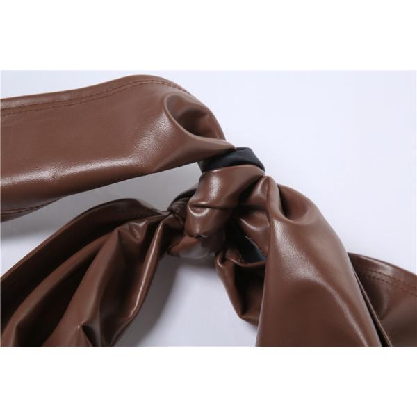 Brown Two Piece Casual Set Sexy Halter Vest Slim Straight Trousers Suit