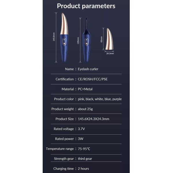 Curler ресницы подогревателя ручки оборудования красоты быстрого электрического макияжа красоты ресницы перезаряжаемые нагревая