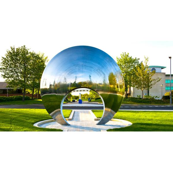 Moongate Stainless Steel Sculpture Mirrored Garden Sculpture CE Standard