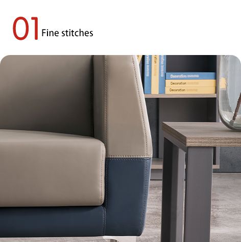 Sofá de oficina moderno de recepción de negocios Sofá con muebles de pie de cuero de acero inoxidable y base de piernas de acero