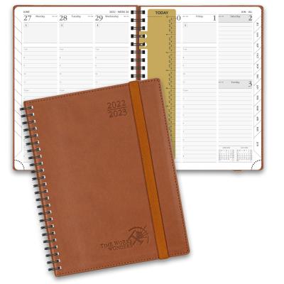 Brown 6,5 X8.5” emperramento Softcover do planejador 2023 2023 semanais feitos sob encomenda O