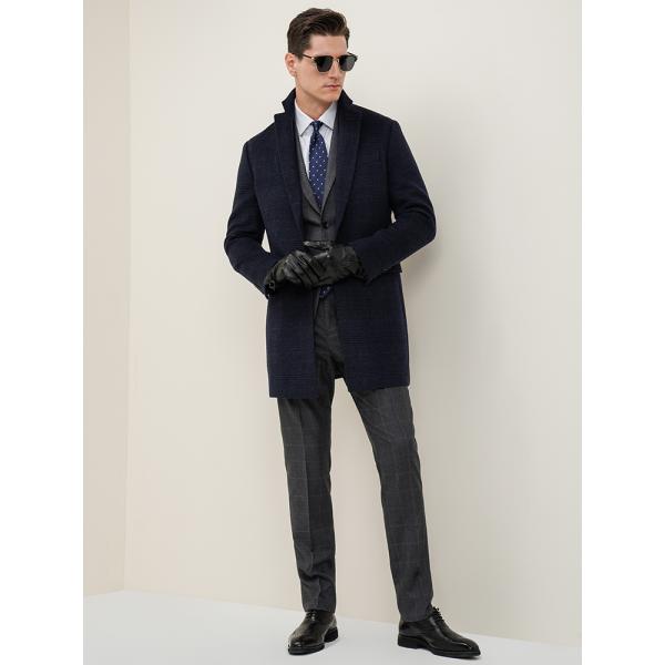 Autumn And Winter Retro Wool Warm Loose Big Yards Men's Long Coat Woven and Warm