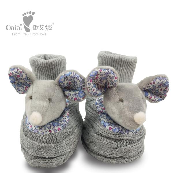 Теплый младенческий ребенок обувает серый крысиный ботинок ПП Хлопок 10 кс 9км