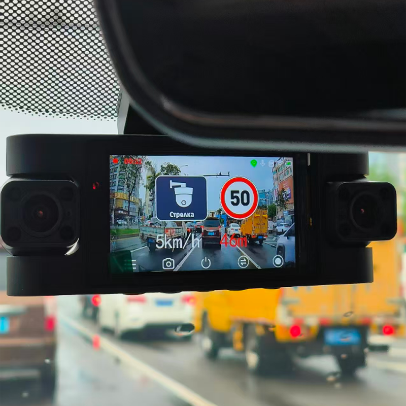 2K 1080P Speed Dash Cam With Speed Camera Alerts Wifi And GPS 4 Lens DVR