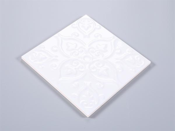 White Ceramic Rustic Tile 200x200mm Antibacterial Wall & Floor
