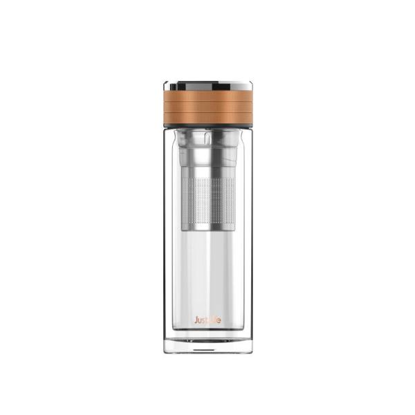 BPA FREE Insulation Glass Tea Bottles With Stainless Steel Tea Strainer
