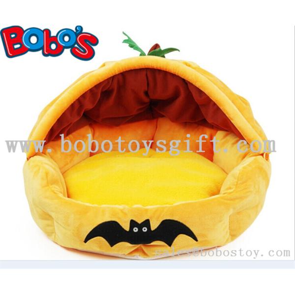 Specially Design Plush Stuffed Pumpkin With Bats Pet Bed As Hallowmas Gift for dog cat