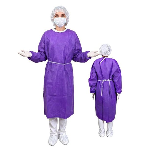 Disposable Surgical Isolation Gown with AAMI Level 1-4 Protection and PP+PE / SMMS Material for Superior Fluid Impermeability