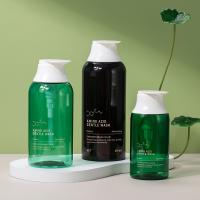 700 ml/500 ml Bouteille en PP noir/vert lisse avec pompe blanche Pour bouteille de lotion shampooing