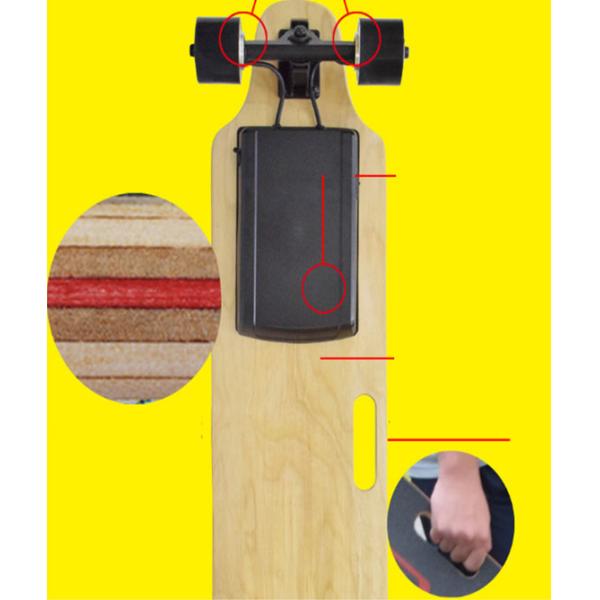 970mm Deck Size Portable Electric Skateboard 600W*2 Watt Lithium Ion Battery