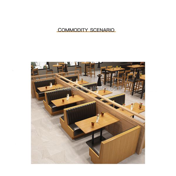 High Quality Factory Furniture Cafe Restaurant Tables and Chairs Custom Wooden Dining Table Booth Seat Sofa for Hotel Bar