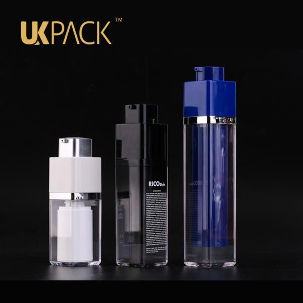 UKMS15 15ml-30ml-50ml Cuadrado Botella sin aire de tipo elevador giratorio botella acrílica para cosméticos masculinos
