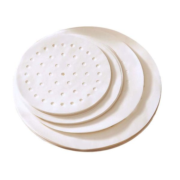 White Disposable Air Fryer Liners Customized Perforated Parchment Paper Durable