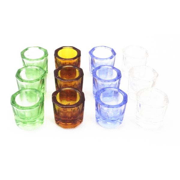 Smooth Surface Dental Lab Equipment Colorful Dental Glass Mixing Cup Dappen Dish