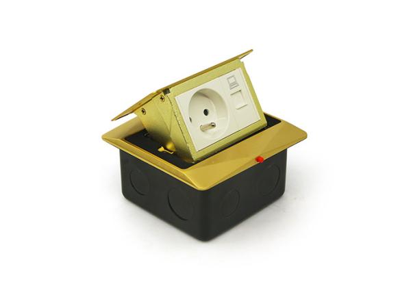 Brass Top IP Rated Floor Socket Pop -  Up Design With CE / ISO Certification
