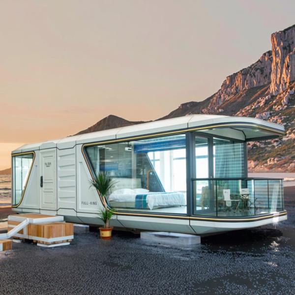 Cadres en acier léger galvanisé Structure principale Maison modulaire préfabriquée Camping Capsule Container Maison avec disposition personnalisée