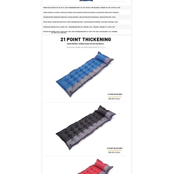 воздух пусковой площадки спать располагаясь лагерем кровати 192x60x5.0cm складной раздувной акриловый располагаясь лагерем