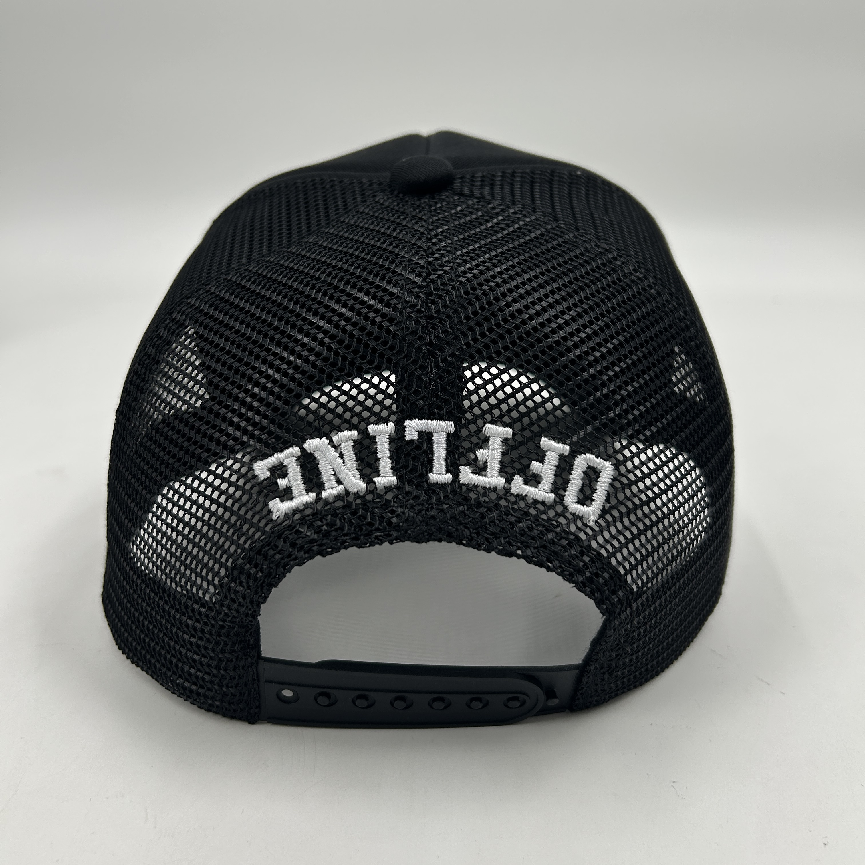 PU Leather Stars Mesh Trucker Caps Patches Foam Polyester Embroidered High Crown 5 Panels
