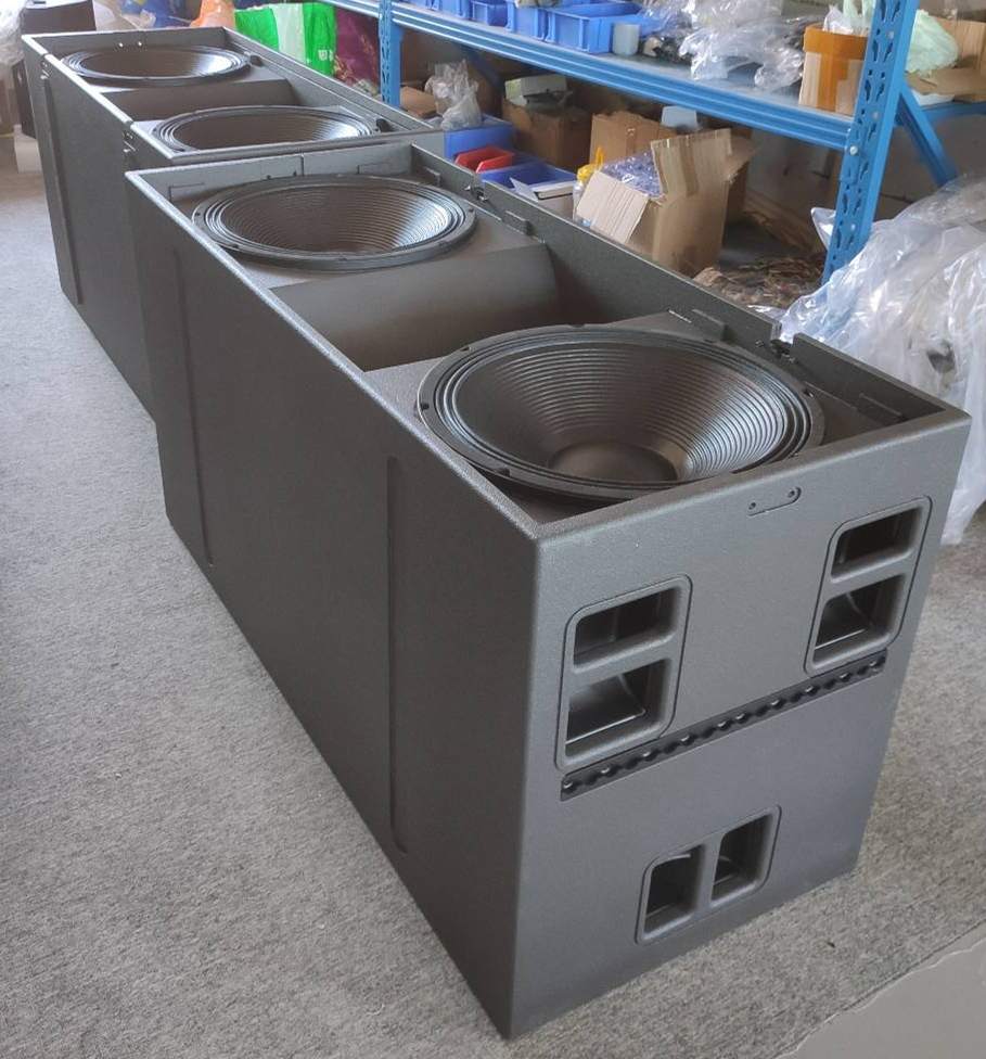 double 18 inch outdoor ground stack big power stage subwoofer