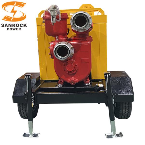 80-120L bomba de riego móvil con motor diésel de control de inundaciones remolque bomba de presión de agua