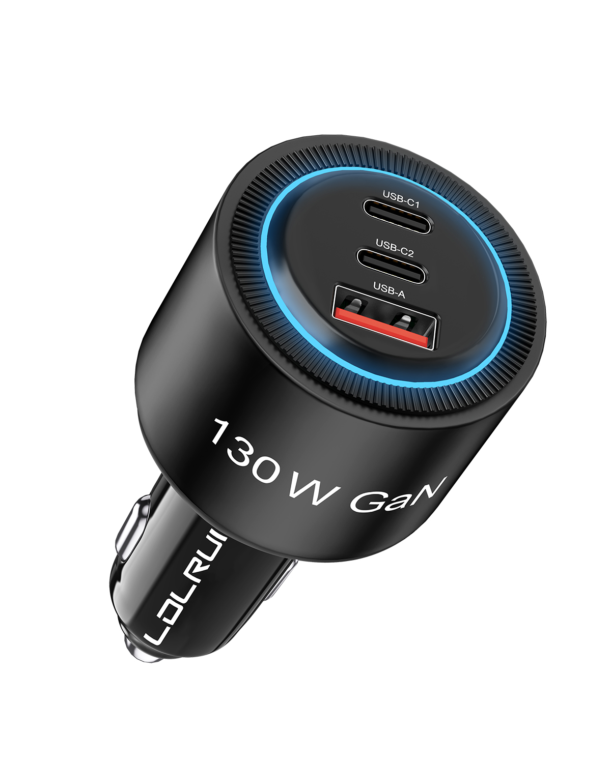 130W GaN Car Charger USB C PD Car Fast Charger 12V 24V Universal For Car Truck Laptops Tablets Smartphones