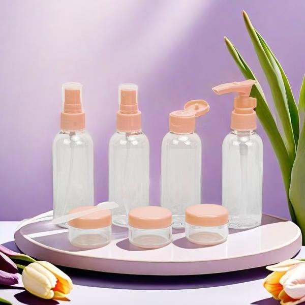 Прозрачный ПЭТ пластмассовый материал портативный туристический набор Спрей бутылка лосьон бутылка пластиковая банка