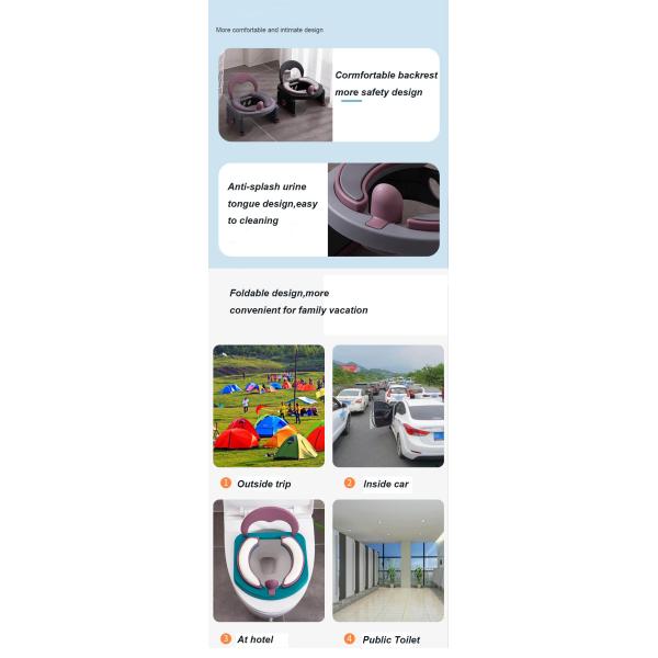 Black Kids Portable Baby Potty Training Toilet for Outdoor Camping Car Travelling