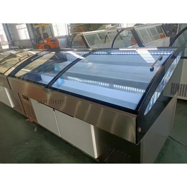 220V Glass Door Chest Freezer R134A Or R290A Painted Steel