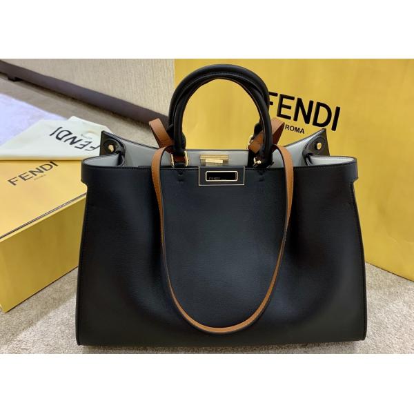 Peekaboo Brown 40cm Tote Shopper Bag Geninue Leather High Capicity