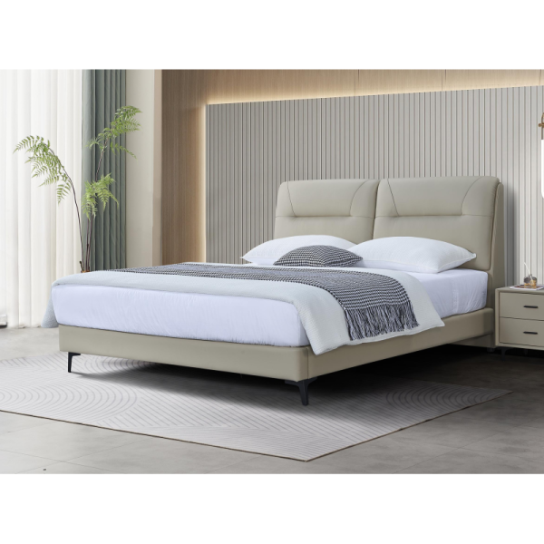 Durable Bedroom Leather Bed for Hotels Apartments and Homes