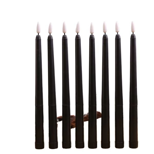 Remote Control Set Of 2 Candles White Real Wax Flameless Flickering Candles With Moving Flame