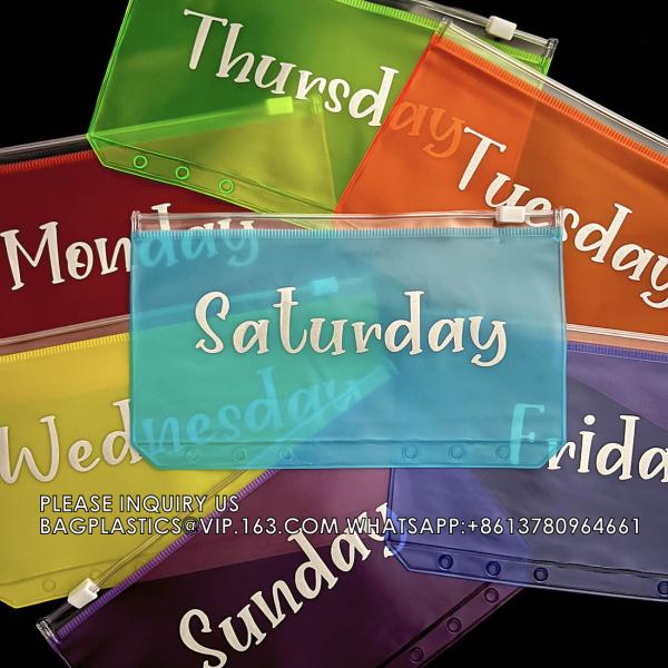 Cash Budget Envelopes For Budgeting Slider Zipper Binder Pouch Loose Leaf Bags Insert Pages Waterproof Document