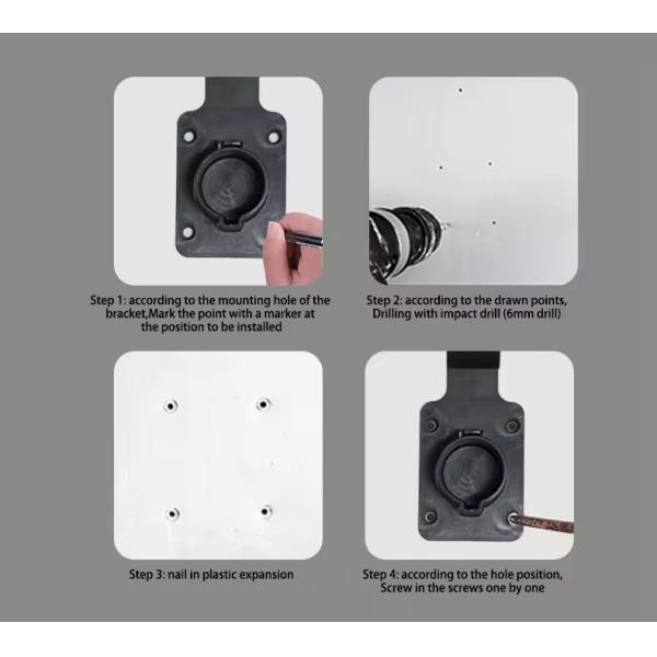 ABS PC Charger Station Type 1 EV Connector Plug EV Charger Cable Holder