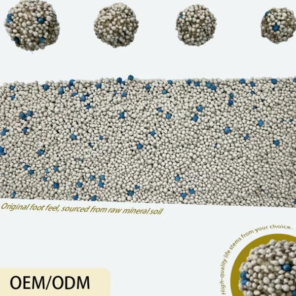 Grey Spherical Bentonite Cat Litter ODM Bentonite Clay Safe For Cats