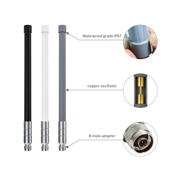 12 Dbi 15Dbi 10Dbi Omni Dual Band Communication 4G Wifi 2.4g 5.8g 915mhz 433 mhz 868mhz Grey Fiberglass Antenna