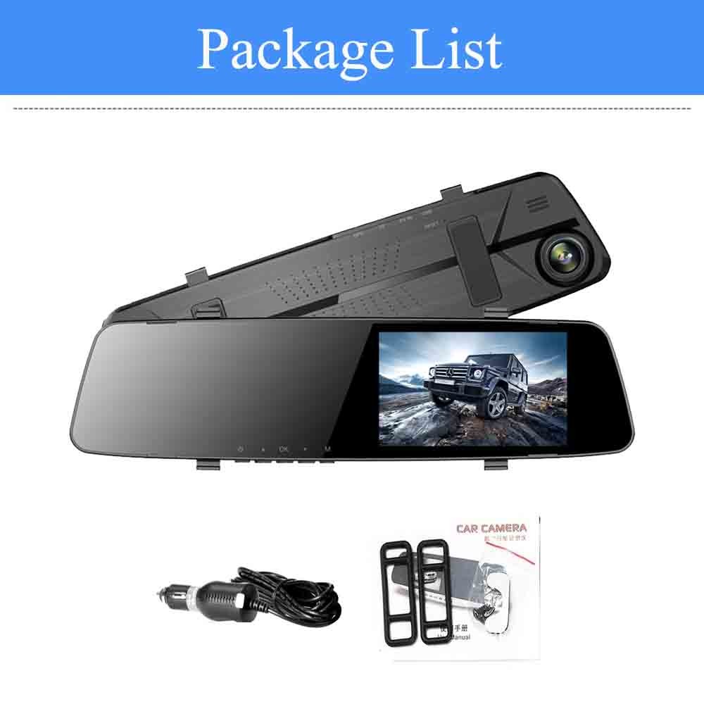 FHD 1080P Мини Парковка Мониторинг Зеркало Заднего Вида Автомобильный Регистратор Двойной Объектив Камеры 5V