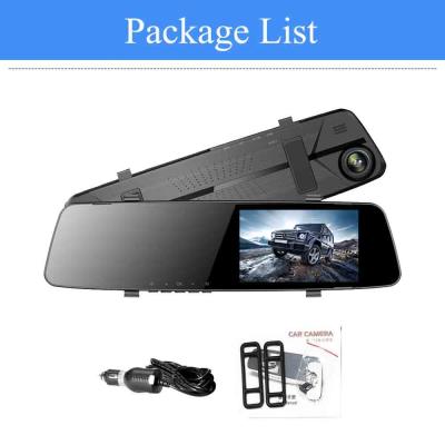 FHD 1080P Mini Parking Monitoring Rearview Mirror Car Recorder Dual Lens Camera 5V