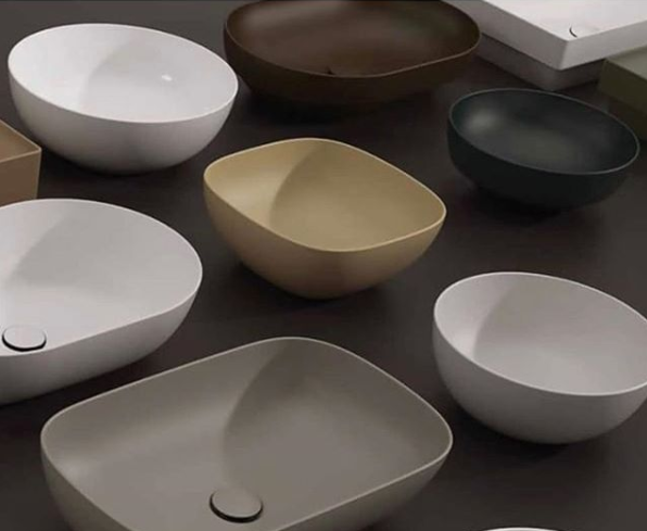 Elegant Wall Mounted Ceramic Art Basin Special Design For Cabinet AB8025H