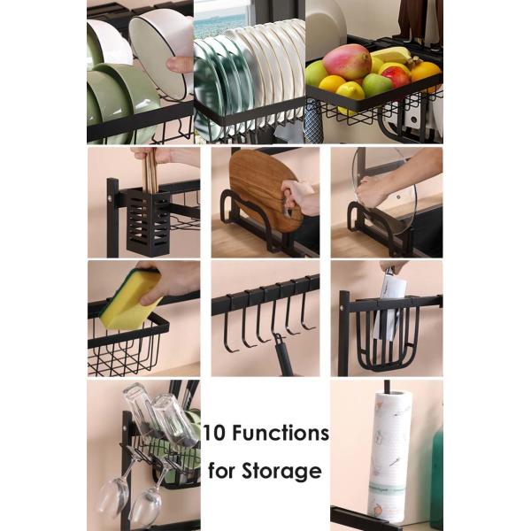 Flexible Adjustable Kitchen Rack for Dish Drying OEM 85x30x52cm