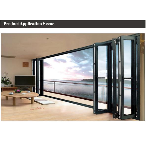 Anodized White Aluminium Bifold Doors , Two Side Open Door Hollow Glazed