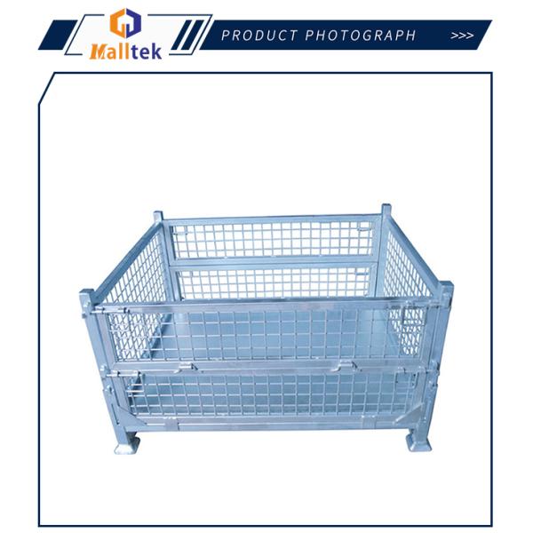 Stacking Collapsible Welded Wire Mesh Warehouse Storage Container