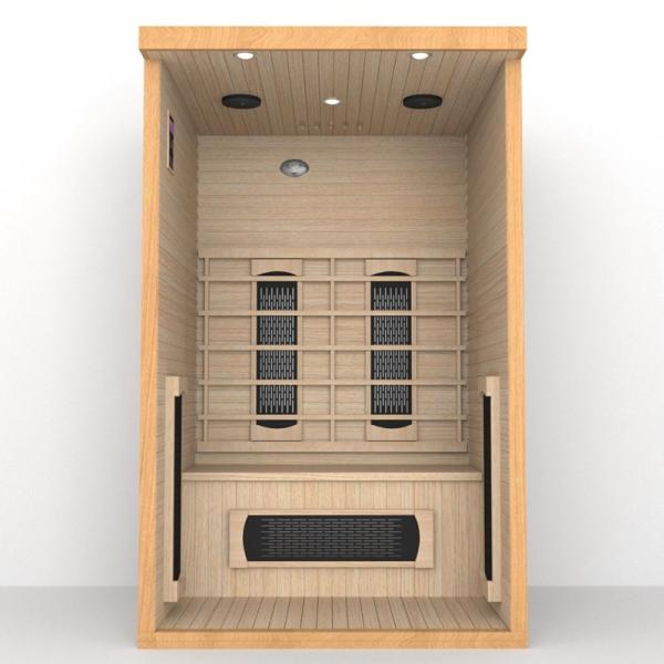 Wooden Hemlock 2 Person Far Infrared Sauna Room Low Emf 1750W