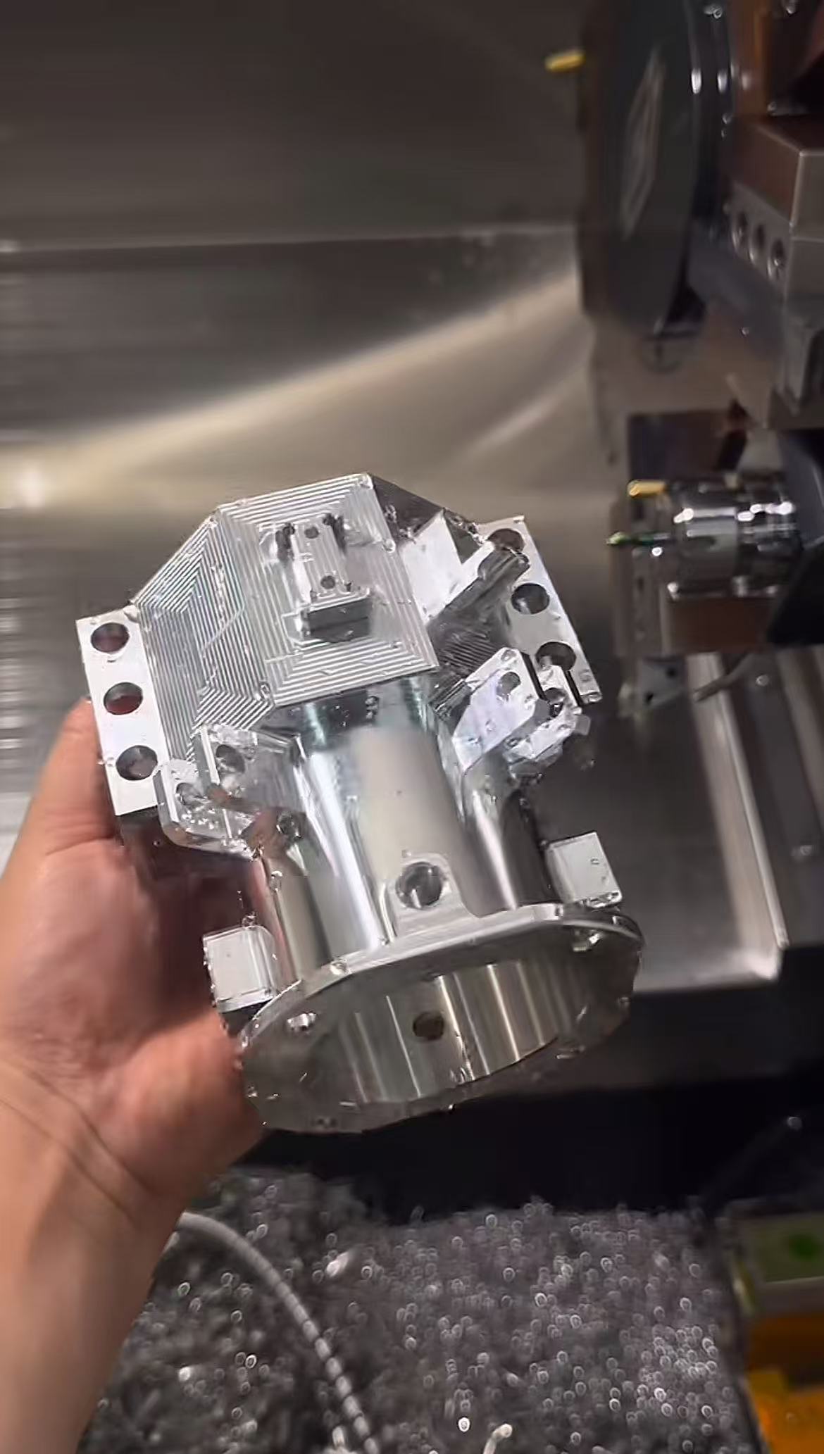 Turn-mill composite part machining